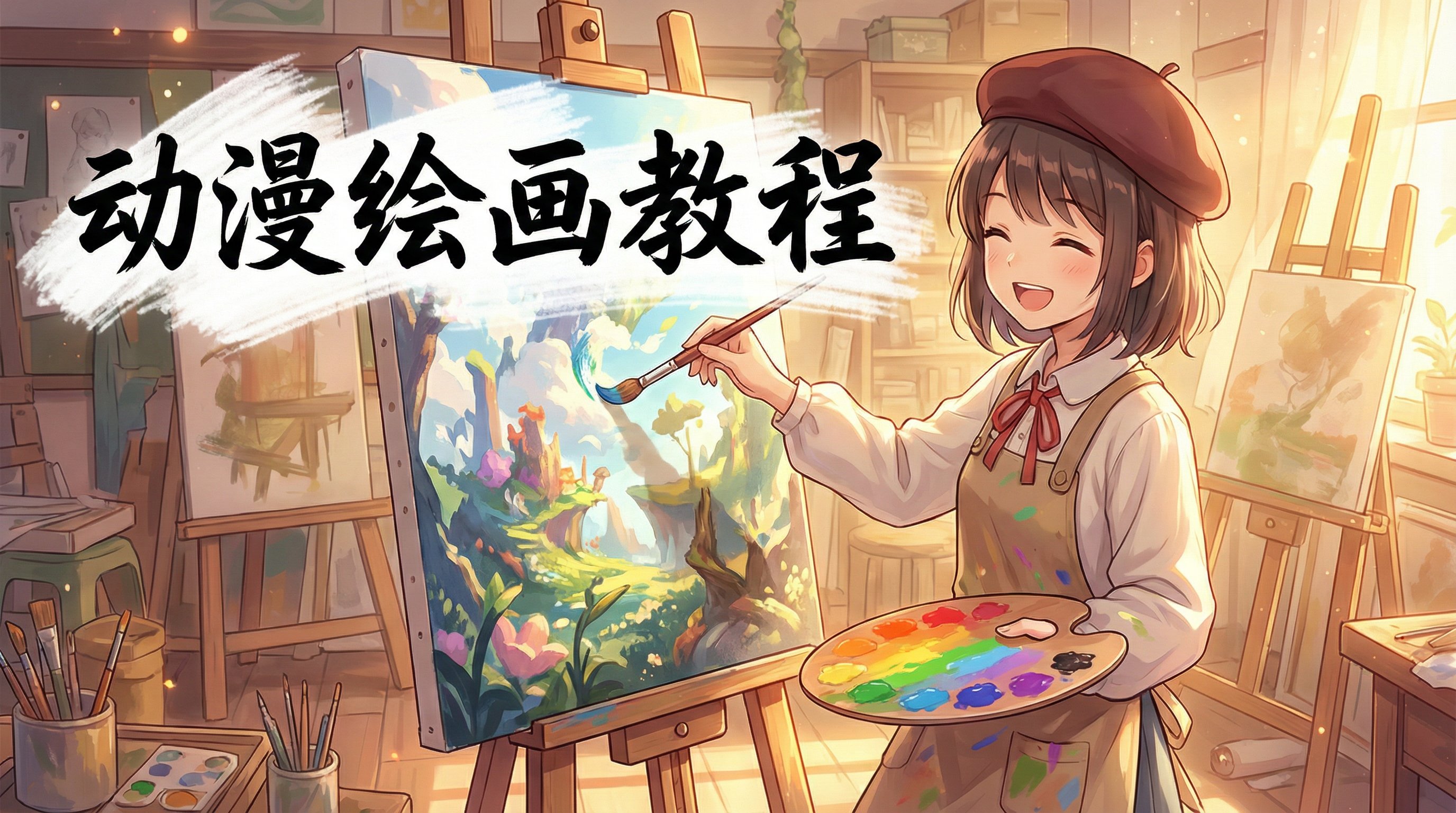 麻豆动漫绘画教程-水彩动漫演示